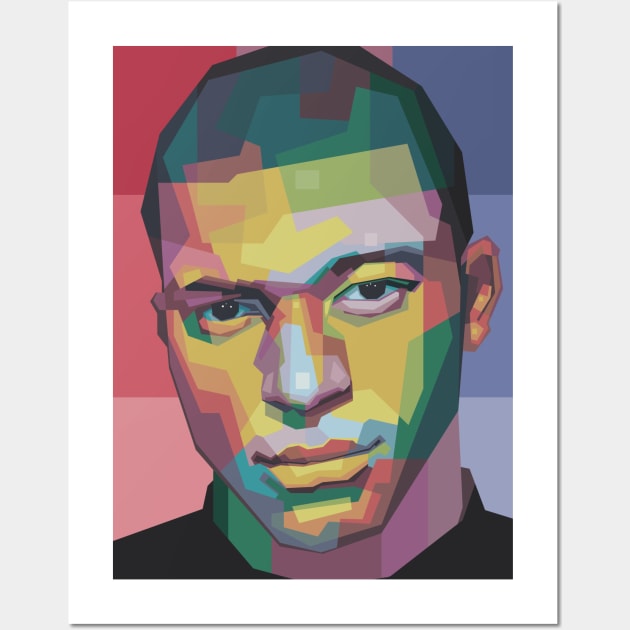 Football Player in WPAP Wall Art by Alkahfsmart